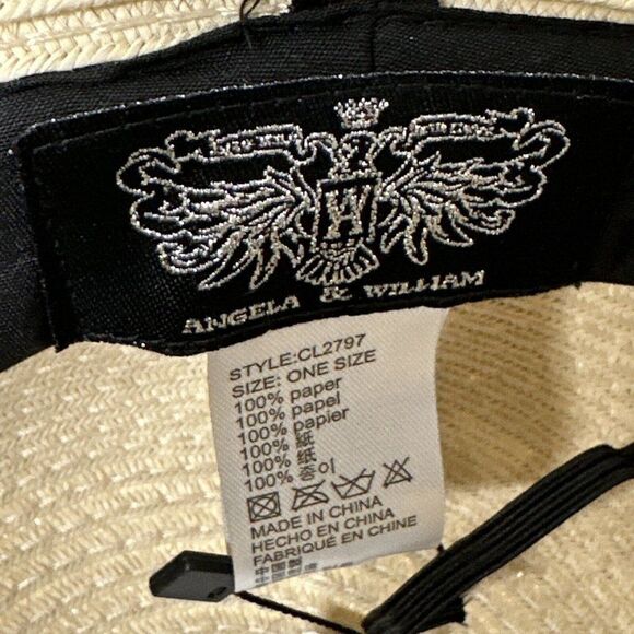 Angela & William Straw Hat Women's NWT One Size Adjustable Beige Beach Sun - Picture 6 of 7
